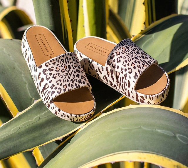 Yellow box leopard sandals cheap